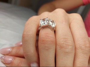 4 CT Moissanite Engagement Toi Et Moi <b>Ring</b>, Pear and Radiant Cut 14K White <b>Gold</b> Fancy Cut Moissanite Engagement <b>Ring</b> - Product Image 5