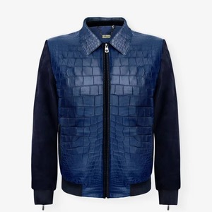 Custom Breathable Python PU <b>Leather</b> Stand <b>Jacket</b> Men Genuine <b>Leather</b> Motorcycle Streetwear OEM ODM Factory Sample Service - Product Image 6