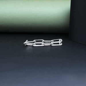 Bracelet à maillons en argent 925 géométrique, design minimaliste, unisexe, à porter tous les jours - Product Image 3