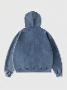 Fashionable Winter Casual Men's Pullover Hoodie Heavy Distressed Vintage Washed Oversized <b>Stone</b> Design Digital Fleece Cotton - Product Image 1
