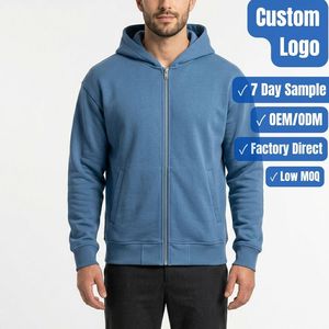 Sweat à capuche zippé épais pour homme, veste en coton personnalisée, usine de vêtements OEM ODM à marque privée - Product Image 1