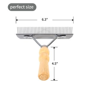 Peigne de toilettage classique en acier inoxydable écologique pour chiens et chats |   Peigne démêlant 48 broches anti-rouille pour poils d'animaux épais, fins et longs - Product Image 2