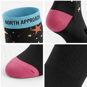 Crew <b>Socks</b> Geometric Pattern Blue Breathable Running <b>Socks</b> for Adults Spring Season - Product Image 4