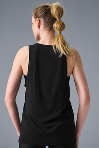 Débardeur noir sans manches pour femme, col rond, couleur unie, style minimaliste, haut de sport respirant en polyester tricoté - Product Image 2