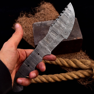 Couteau de chasse et de camping en acier Damas forgé à la main, lame pleine longueur, pour le transport quotidien, la chasse et la pêche - Product Image 5