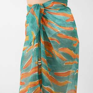 Women Tropical Printed Beach Sarong Wholesale Rayon Pareo Wrap <b>Skirt</b> Bikini Cover Up Lightweight Summer Holiday Beachwear - Product Image 6