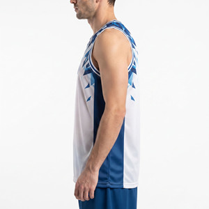 Maillot de basket-ball pour hommes, veste de sport pour la salle de sport, entraînement, haute qualité, maillot de basket-ball pour hommes avec col rond - Product Image 3