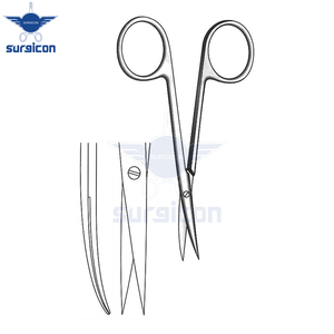 Tijeras Iris-Kilner de 11.5 cm (4½ Pulgadas), Afiladas, Curvas, Estándar, de Acero Inoxidable, Reutilizables, Quirúrgicas, para Cirugía Plástica - Product Image 3