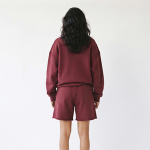 Ensemble de survêtement en molleton pour femmes, col rond, manches longues, coupe ample, décontracté, deux pièces, vêtements d'hiver, 100% coton, respirant, ensemble court - Product Image 2