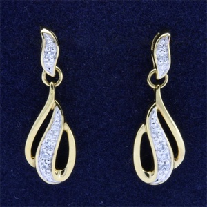ต่างหูเพชรแท้ทรงเหลี่ยมเจียระไนแบบบริลเลียนท์ ชุบโรเดียม ทองคำขาว 18K 14K 9K สำหรับผู้หญิง น้ำหนัก 0.045 กะรัต สี G-H ความสะอาด SI1-SI2 - Product Image 4