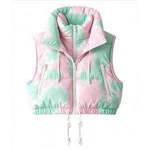 Chaleco Corto Acolchado Impermeable con Cierre y Logotipo Personalizado para Mujer, Chaqueta Estilo Urbano - Product Image 1