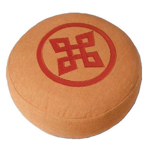 Coussins de méditation en bambou Zafu Remplissage de coque de sarrasin rond avec broderie à motif de points Utilisation unique pour la maison et l'hôtel - Product Image 1