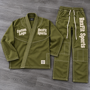 Conjunto de Uniforme de Jiu Jitsu Brasileño con Bordado Decorativo en Relieve y Chaqueta y Pantalones Personalizados para Grappling, Venta al Por Mayor - Product Image 3