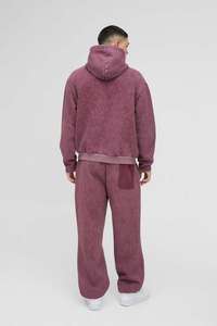Survêtement à capuche pour homme, couleur unie, coupe ample, sweat-shirt à manches longues avec poches latérales, coton mi-lourd, vêtements d'automne - Product Image 3