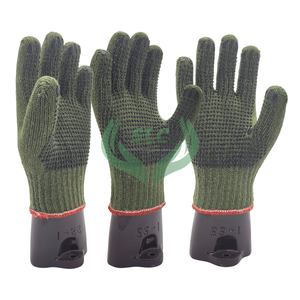 Guantes de trabajo de punto de algodón de Color militar verde resistente hechos en Indonesia Guantes DE SEGURIDAD antideslizantes antiestáticos antiimpacto - Product Image 1