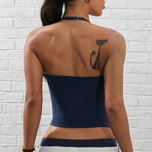 Gym Top <b>Backless</b> Gym Clothes Women Scrunch <b>Bra</b> Removable Cups Yoga Tank Workout Outfits Tops Sports Vest - Product Image 5