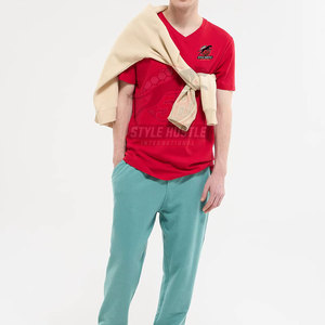 T-shirts pour hommes Street Wear à col en V, respirants, avec logo personnalisé - Product Image 6