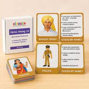 Cartes flash en papier « Héros parmi nous », Aides communautaires, Combattants pour la liberté, Cartes éducatives et cognitives pour l'apprentissage préscolaire, Âges 2-6 ans - Product Image 3