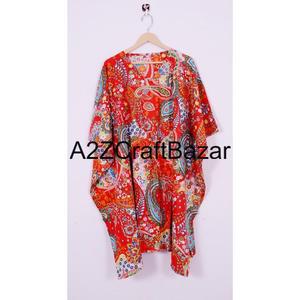 Robe longue courte 100 % coton écologique faite à la main pour femme, style bohème, kaftan de créateur, collection été 2025, motifs multiples doux, rose, pour soirée - Product Image 6