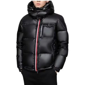 <b>Black</b> Hooded Puffer Jacket for <b>Men</b> Quilted Winter Coat Lightweight Full Zip Outdoor Casual Outerwear Fashion Clothing Custom - Product Image 2
