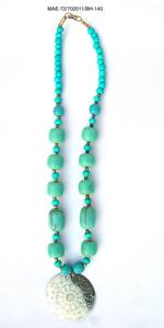 Collier exclusif indien en perles de corail avec pendentif fleur, bijoux de fête pour femme, plaqué bronze antique, motif cœur, vente en gros - Product Image 4