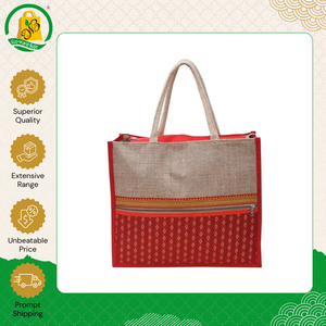 กระเป๋าช้อปปิ้งแบบใช้ซ้ำได้ ผลิตจากผ้าปอกระเจา 100% คุณภาพพรีเมียม จำหน่ายจำนวนมาก เป็นมิตรต่อสิ่งแวดล้อม ทันสมัย ปราศจากสารอะโซ พร้อมซิปปิด  ขาย - Product Image 2