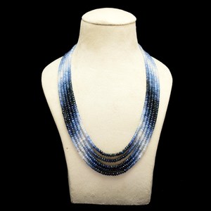 Cuentas facetadas de zafiro AAA de 4 mm-4,5 mm, cuentas de zafiro birmano azul ombré natural, piedras preciosas para collar en capas - Product Image 1