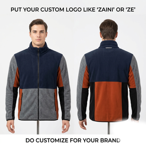 Chaqueta Premium de Forro Polar de 240g, Diseño Color Block, Logotipo Bordado Personalizado, Ropa de Trabajo Cálida, Impermeable y Reflectante para Otoño - Product Image 1