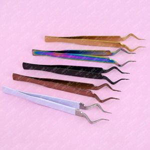 Professional Isolation Tweezer Grafting Eyelash Tweezers Eyelash Lash Extension Tweezers Unique Angular Opening <b>Tool</b> - Product Image 1