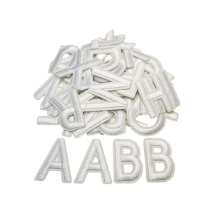 Parches Bordados Termoadhesivos del Alfabeto, Apliques de Tela Blanca para Decoración de Ropa - Product Image 1