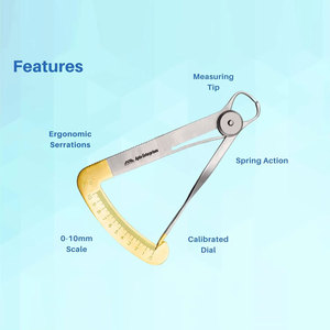 Calibrador dental ortodóntico al por mayor, medidor de 0-10 mm, de acero inoxidable con certificación CE, calibrador manual para medir interiores, instrumento de ortodoncia - Product Image 2