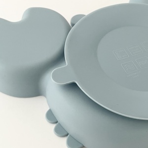 Assiette divisée à ventouse en silicone pour bébé, tout-petit, vaisselle pour enfants - Product Image 4
