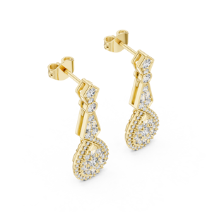 SERAPHINA - Juego de pendientes con diamantes cultivados en laboratorio, engastados en oro rosa de 18 quilates, para mujer, para compromiso, boda, regalo de San Valentín, eventos, uso diario - Product Image 6