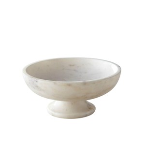Bol à fruits en marbre blanc de qualité supérieure avec piétement en bois, bol décoratif en pierre pour comptoir de cuisine et table à manger - Product Image 3