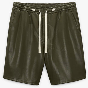 Pantalones Cortos de Cuero Modernos para Hombre, Cintura Media, Estilo Casual, Cierre con Cremallera, Ligeros, Transpirables y Cómodos para Uso Diario - Product Image 5