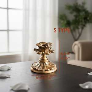 ชุดเชิงเทียนทองเหลืองสามชิ้น สไตล์วินเทจ ของตกแต่งบ้าน - Product Image 6