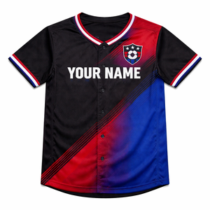 เสื้อเบสบอลทีมแบบกำหนดเอง แขนสั้น คอวี ทรงสปอร์ต แห้งเร็ว ระบายอากาศได้ดี โพลีเอสเตอร์ 100% สกรีนชื่อและหมายเลขผู้เล่น - Product Image 4