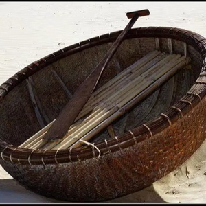 Coracle en bambou OEM en gros avec banc et pagaies inclus, Coracle en bambou du Vietnam pour aménagement hôtelier - Product Image 1