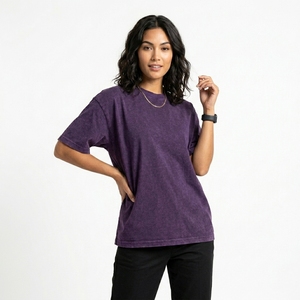 Nueva Camiseta Extra Grande de Gran Resistencia con Estampado, Color Sólido, LOGO Personalizado, Lavado Ácido, Estilo Vintage - Product Image 3