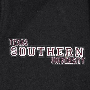 Veste universitaire noire de l'Université du Texas Southern avec manches en cuir, logo de tigre brodé, bordure contrastée, vêtements de sport d'hiver pour adultes - Product Image 5