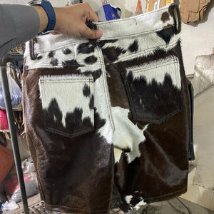 Vêtements de mode urbaine, service OEM ODM, pantalon en cuir, séchage rapide, imperméable, fermeture à boutons, design en cuir de vache, short pour homme - Product Image 2