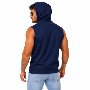 Chaleco Deportivo Personalizado para Hombre, Sudadera sin Mangas con Bolsillo Canguro, Color Sólido - Product Image 6