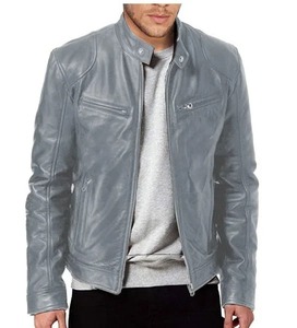 Chaqueta de cuero para hombre, estilo bomber, para motociclista, de cuero sintético, informal, holgada, para hombre - Product Image 3