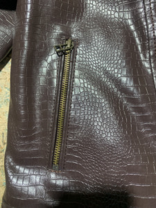 Chaqueta de Cuero PU Marrón para Hombre con Cuello de Piel, Cierre de Cremallera, Estilo Motero, Resistente al Viento, Gruesa, Corte Regular - Product Image 6