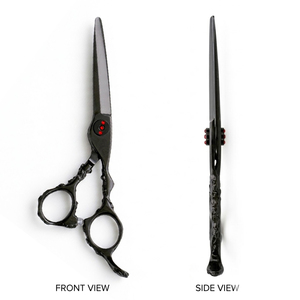 Ciseaux de coiffure professionnels de haute qualité pour salon de coiffure, noirs, avec poignée ergonomique texturée, ciseaux à cheveux professionnels - Product Image 6