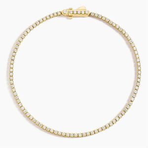 Pulsera de tenis con diamantes de corte redondo y engaste de punta compartida de eternidad completa - Product Image 3