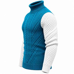 <b>Men's</b> Fashion <b>Turtleneck</b> <b>Sweater</b> Textured Knit Pattern Long Sleeve Apparel Supplier OEM Pattern Sleeve <b>Turtleneck</b> Partner - Product Image 3
