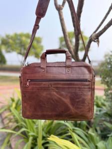 Gran oferta, recién llegado, bandolera de cuero genuino, bolso de hombro multiusos, bolso de ordenador portátil de alta calidad, bolsos Unisex de cuero - Product Image 4