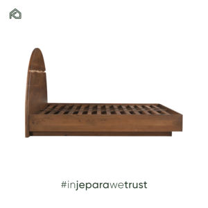 Cadre de lit double confortable en teck massif sculpté à la main, style mid-century moderne, mobilier indonésien de haute qualité pour usage domestique - Vino - Product Image 4