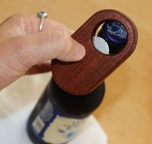 Custom Logo Engraved Blank Magnetic Round Wood Bottle <b>Opener</b> Magnet Wooden Bottle <b>Opener</b> With Magnet - Product Image 1